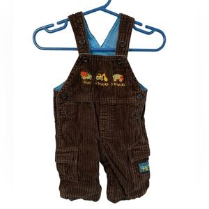 Please Mum Corduroy Truck Theme Brown Overalls Newborn